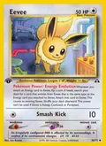 Eevee, card 38 of the Neo Discovery set, 2001, illustrated by Aya Kusube