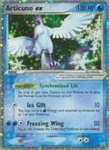 Articuno ex, card 32 of the Nintendo Black Star Promos set, 2003, illustrated by Nakaoka