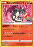 Radiant Charizard, card 11 of the Pokémon GO set, 2022, illustrated by Shigenori Negishi