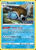 Blastoise, card 17 of the Pokémon GO set, 2022, illustrated by NC Empire
