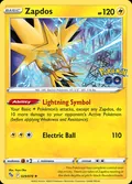 Zapdos, card 29 of the Pokémon GO set, 2022, illustrated by Yuya Oka