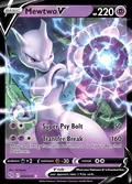 Mewtwo V, card 30 of the Pokémon GO set, 2022, illustrated by Nurikabe