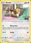 Eevee, card 54 of the Pokémon GO set, 2022, illustrated by N-DESIGN Inc.
