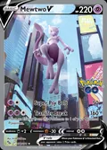 Mewtwo V, card 72 of the Pokémon GO set, 2022, illustrated by N-DESIGN Inc.