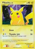 Pikachu, card 112 of the Rising Rivals set, 2009, illustrated by Mitsuhiro Arita