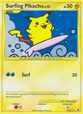 Surfing Pikachu, card 114 of the Rising Rivals set, 2009, illustrated by Toshinao Aoki