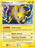 Jolteon, card 26 of the Rising Rivals set, 2009, illustrated by Hajime Kusajima