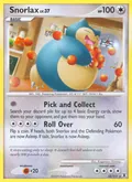 Snorlax, card 33 of the Rising Rivals set, 2009, illustrated by Kagemaru Himeno