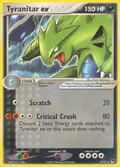 Tyranitar ex, card 17 of the POP Series 1 set, 2004, illustrated by Hisao Nakamura