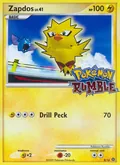 Zapdos, card 8 of the Pokémon Rumble set, 2009, illustrated by Pokemon Rumble