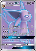 Espeon-GX, card 140 of the Sun & Moon set, 2017, illustrated by 5ban Graphics