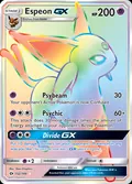 Espeon-GX, card 152 of the Sun & Moon set, 2017, illustrated by 5ban Graphics