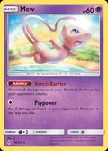 Mew, card 76 of the Unbroken Bonds set, 2019, illustrated by sui