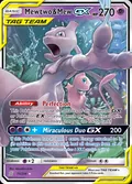 Mewtwo & Mew-GX, card 71 of the Unified Minds set, 2019, illustrated by Mitsuhiro Arita