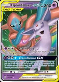Espeon & Deoxys-GX, card 72 of the Unified Minds set, 2019, illustrated by Mitsuhiro Arita
