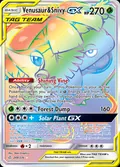 Venusaur & Snivy-GX, card 249 of the Cosmic Eclipse set, 2019, illustrated by 5ban Graphics