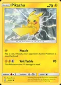 Pikachu, card 66 of the Cosmic Eclipse set, 2019, illustrated by Naoyo Kimura