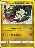 Shining Rayquaza, card 56 of the Shining Legends set, 2017, illustrated by Naoki Saito