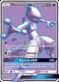 Mewtwo-GX, card 72 of the Shining Legends set, 2017, illustrated by 5ban Graphics
