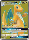 Dragonite-GX, card 67 of the Dragon Majesty set, 2018, illustrated by 5ban Graphics
