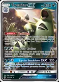 Tyranitar-GX, card 121 of the Lost Thunder set, 2018, illustrated by 5ban Graphics