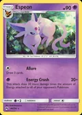 Espeon, card 89 of the Lost Thunder set, 2018, illustrated by Ryota Murayama