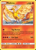 Moltres, card 19 of the Team Up set, 2019, illustrated by Shin Nagasawa