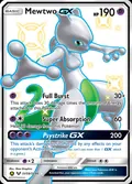 Mewtwo-GX, card SV59 of the Hidden Fates Shiny Vault set, 2019, illustrated by 5ban Graphics