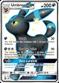Umbreon-GX, card SV69 of the Hidden Fates Shiny Vault set, 2019, illustrated by 5ban Graphics