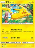 Pikachu, card SM04 of the SM Black Star Promos set, 2017, illustrated by kirisAki