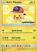 Ash's Pikachu, card SM111 of the SM Black Star Promos set, 2017, illustrated by 2017 Pikachu Project