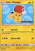 Ash's Pikachu, card SM113 of the SM Black Star Promos set, 2017, illustrated by 2017 Pikachu Project