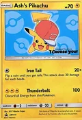 Ash's Pikachu, card SM114 of the SM Black Star Promos set, 2017, illustrated by 2017 Pikachu Project