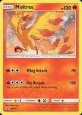 Moltres, card SM143 of the SM Black Star Promos set, 2017, illustrated by Hitoshi Ariga