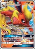 Flareon-GX, card SM171 of the SM Black Star Promos set, 2017, illustrated by PLANETA Otani