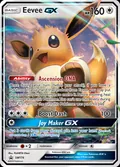 Eevee-GX, card SM174 of the SM Black Star Promos set, 2017, illustrated by PLANETA Otani