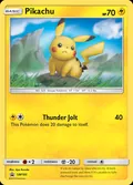 Pikachu, card SM183 of the SM Black Star Promos set, 2017, illustrated by Aya Kusube