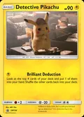 Detective Pikachu, card SM194 of the SM Black Star Promos set, 2017, illustrated by MPC Film