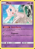 Mew, card SM215 of the SM Black Star Promos set, 2017, illustrated by Masakazu Fukuda