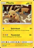Pikachu, card SM227 of the SM Black Star Promos set, 2017, illustrated by 2019 Pikachu Project