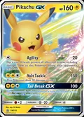 Pikachu-GX, card SM232 of the SM Black Star Promos set, 2017, illustrated by aky CG Works