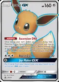 Eevee-GX, card SM242 of the SM Black Star Promos set, 2017, illustrated by aky CG Works