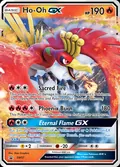 Ho-Oh-GX, card SM57 of the SM Black Star Promos set, 2017, illustrated by 5ban Graphics