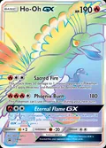 Ho-Oh-GX, card SM80 of the SM Black Star Promos set, 2017, illustrated by 5ban Graphics