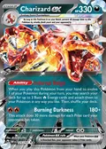 Charizard ex, card 125 of the Obsidian Flames set, 2023, illustrated by 5ban Graphics