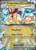 Dragonite ex, card 159 of the Obsidian Flames set, 2023, illustrated by 5ban Graphics
