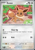 Eevee, card 166 of the Obsidian Flames set, 2023, illustrated by ryoma uratsuka