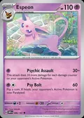 Espeon, card 86 of the Obsidian Flames set, 2023, illustrated by Cona Nitanda