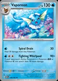 Vaporeon, card 134 of the 151 set, 2023, illustrated by kirisAki