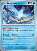 Articuno, card 144 of the 151 set, 2023, illustrated by chibi